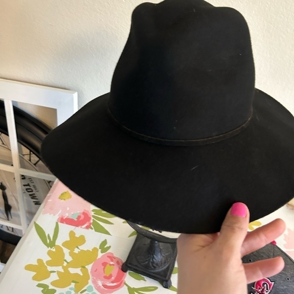Lack of color, medium 57cm black 100% Australian wool hat main image 6